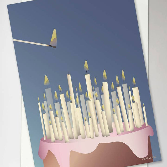 Kartenkuchen mit Kerzen