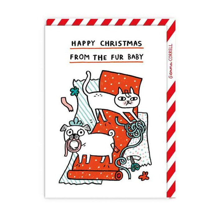 Kaart Happy Christmas From The Fur Baby Krossproducts | De online winkel voor hebbedingetjes