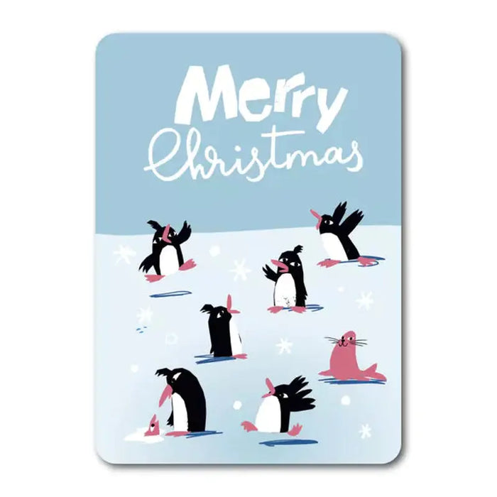 Karte Frohe Weihnachten | Pinguine