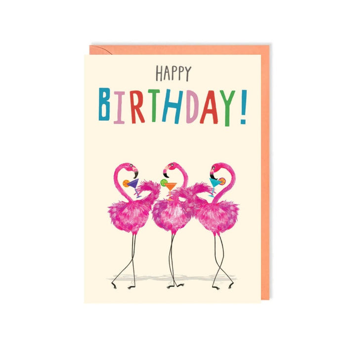 Karte alles Gute zum Geburtstag | Flamingos