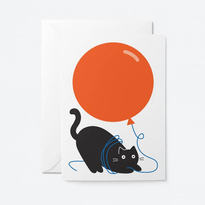 Karte Katze und Ballon