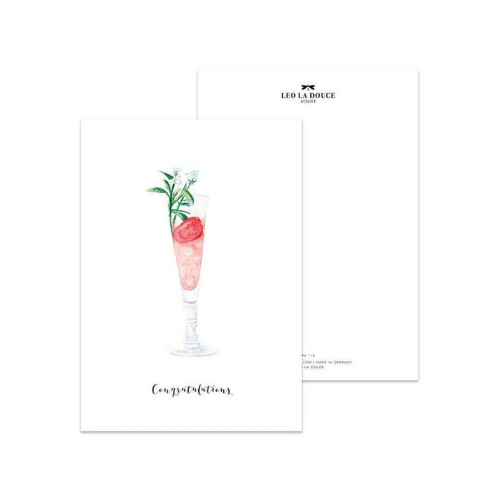 Postkarte Congratulations Cocktail | Ein Umschlag