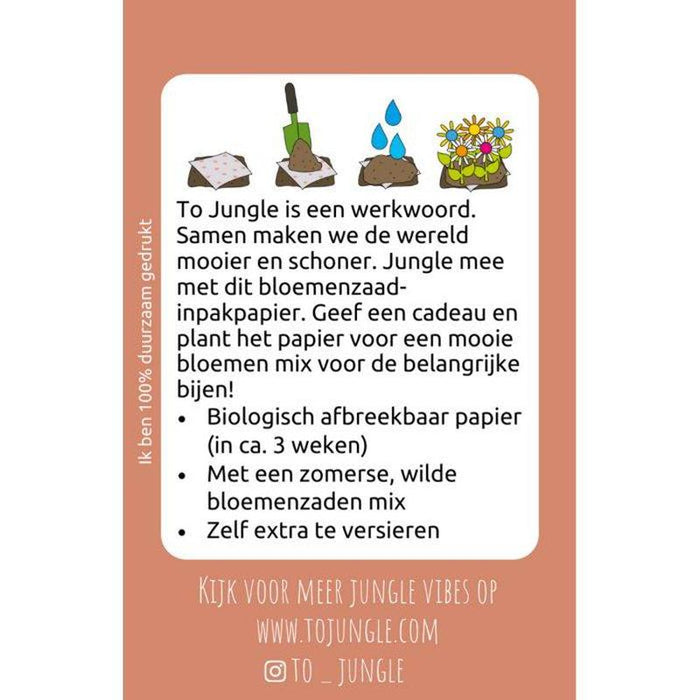 To Jungle Inpakpapier Met Bloemzaad | 30 x 200 cm Krossproducts | De online winkel voor hebbedingetjes